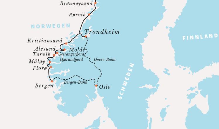 Postschiff Route