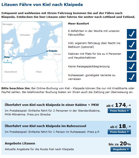 Schiff Kiel nach Klaipeda Schiff Kiel nach Klaipeda