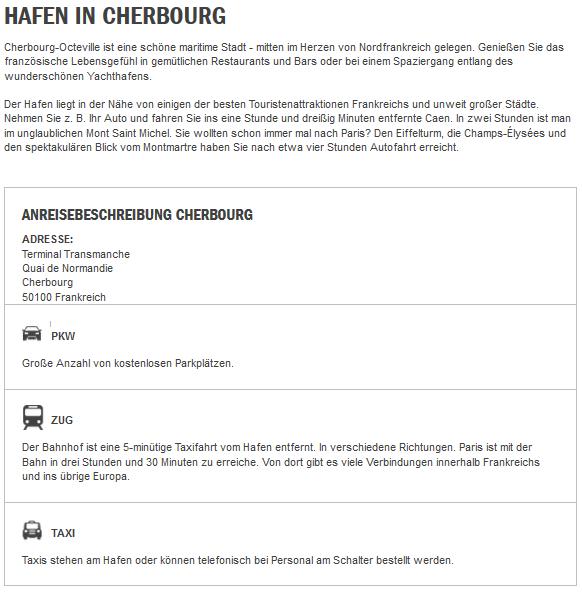 Cherbourg Rosslare Anreise Informationen
