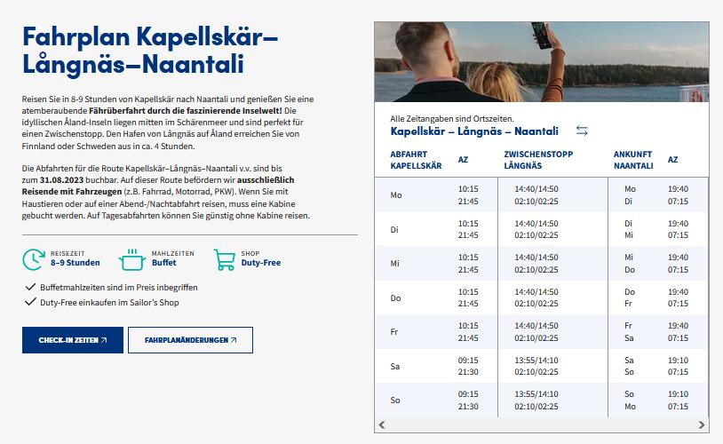 Fahrplan Kapellskär Naantali 