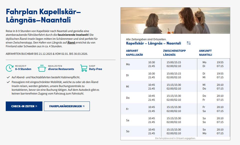 Fahrplan Kapellskär