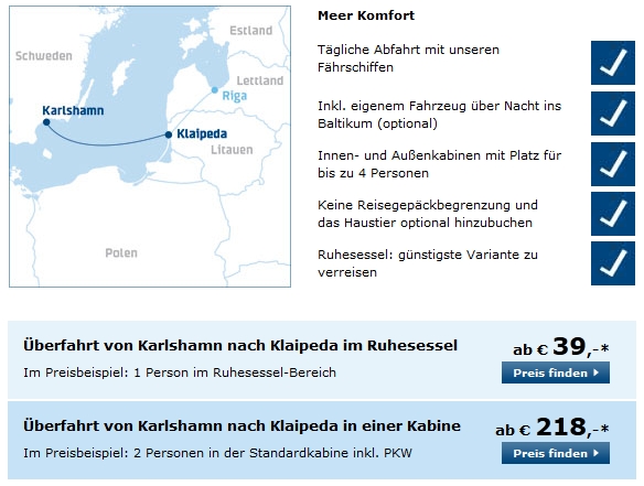 Fähre Karlshamn Klaipeda 